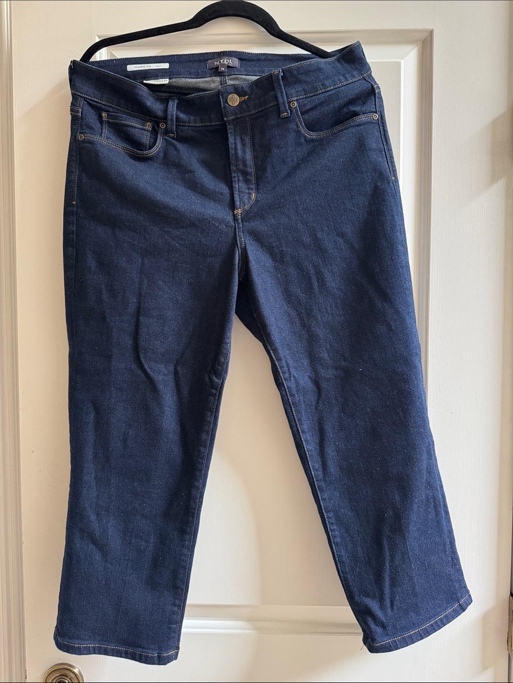 NYDJ Dark Blue Cropped Stretch Jeans